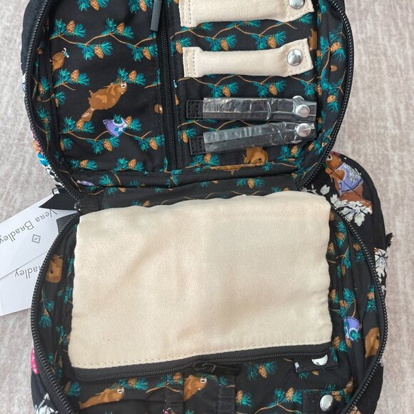 Vera Bradley Set of 2 Zip Around Jewlry Case & Mini Cosmetic - Merry Mischief - Picture 7 of 8